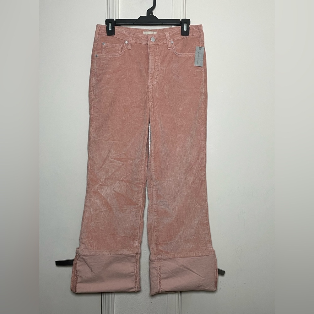 Antropologie Pilcro The Scotty Cuffed High-Rise Straight-Leg Jeans Corduroy Edi - Picture 4 of 5